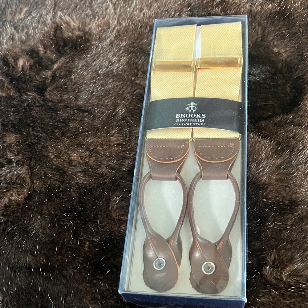 Brooks Brothers Yellow and Brown Suspenders